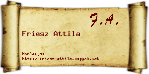 Friesz Attila névjegykártya